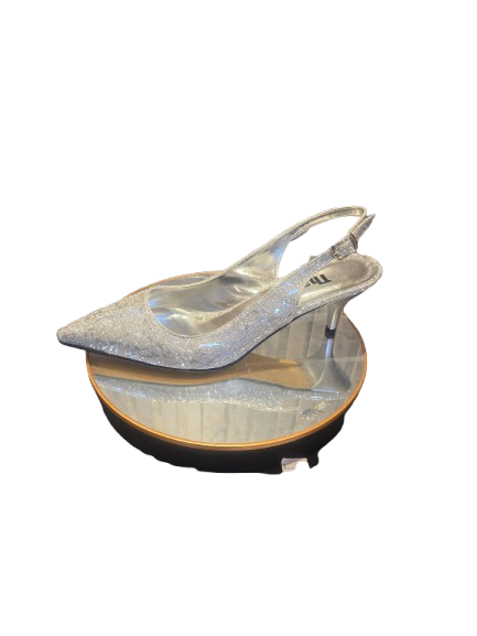 classic slingback silver shoes