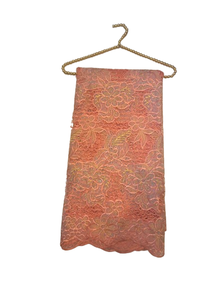 classic embroidered lace fabric with stones