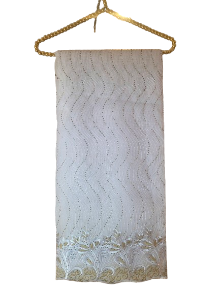 classic cotton lace fabric with stones
