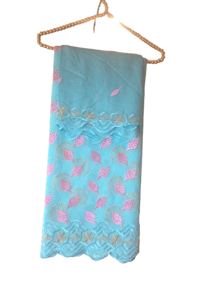 classic cotton embroidered lace fabric with stones