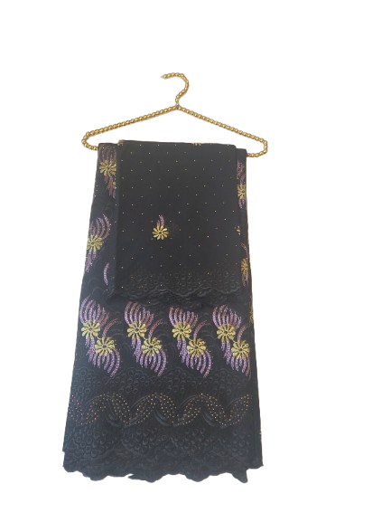 Classic embroidery lace fabric with stones