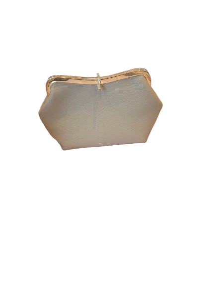 classic unique handbag/purse, beige color
