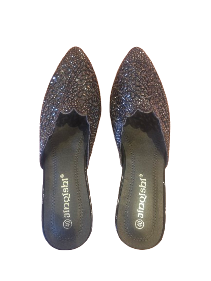 women black/pink glitter slip-in-shoes, size 40