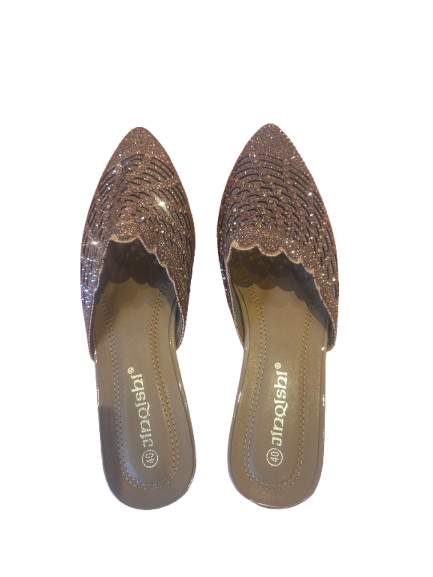 women pink glitter slip-in-shoes, size 40