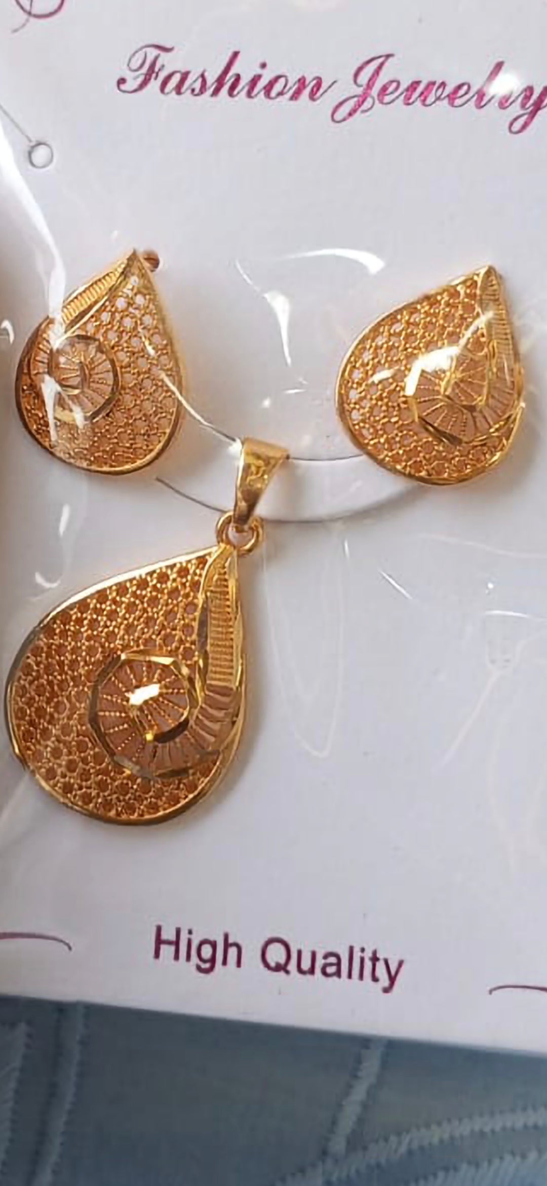 gold plated jewelry set