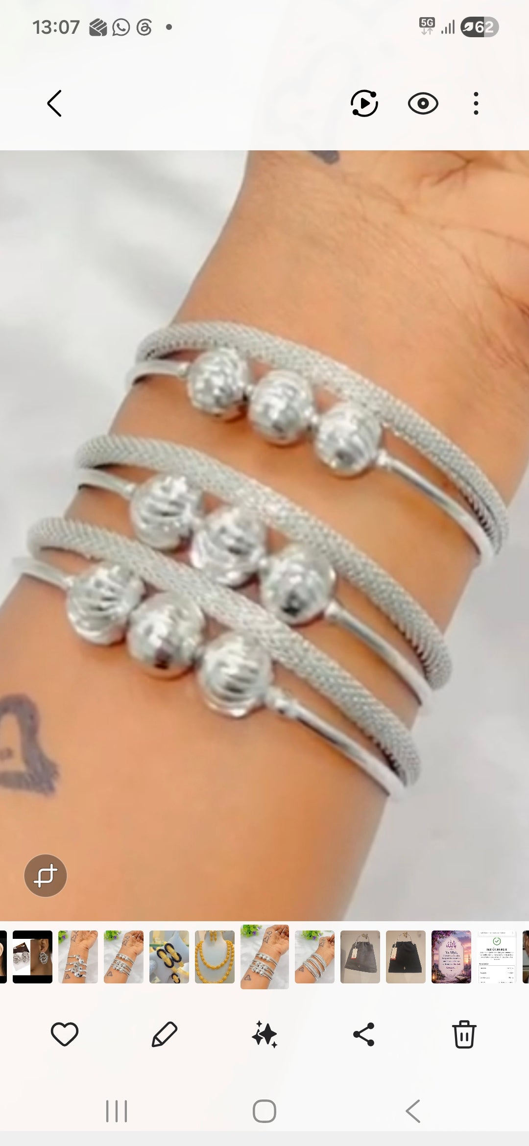 set of 3 silver fashion bangles