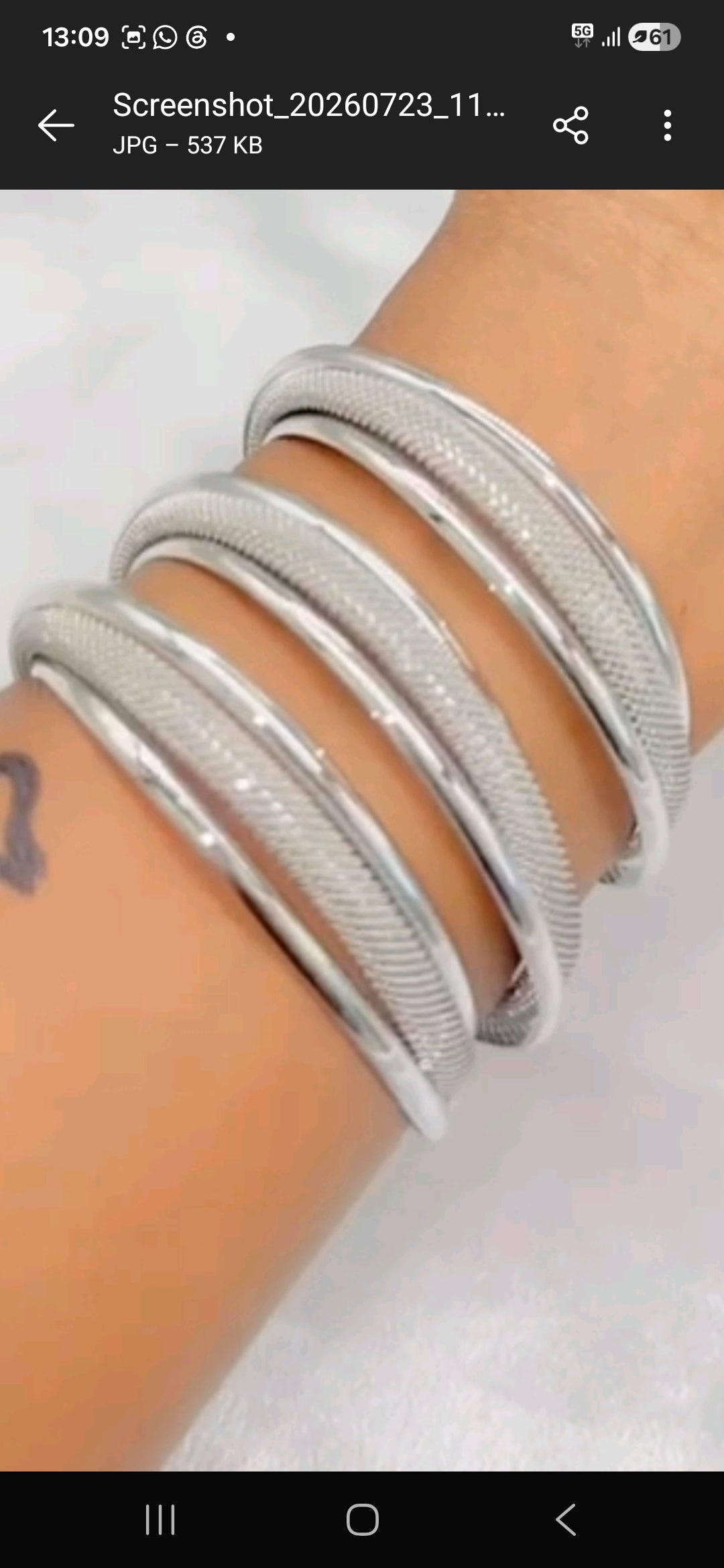 set of 3 silver fashion bangles